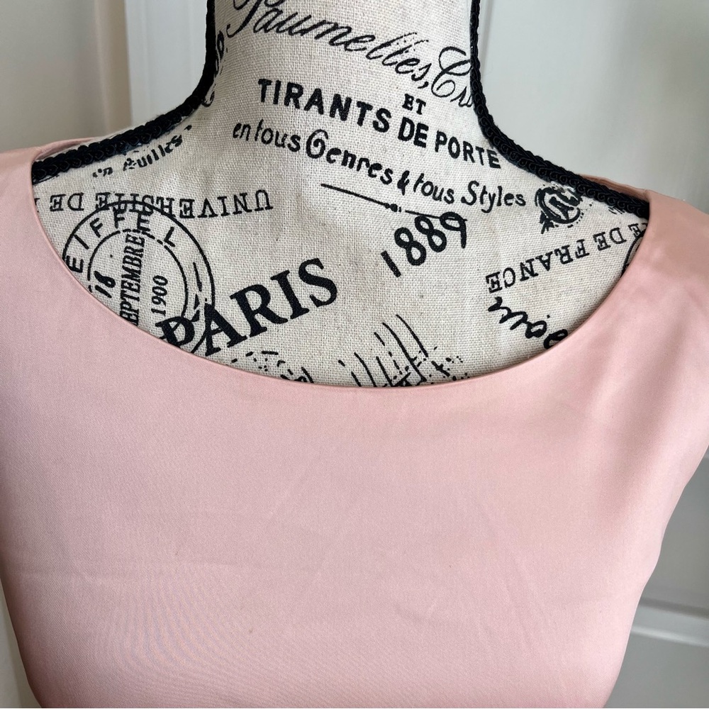 Lauren Ralph Lauren Evening Satin Cap Sleeve Sheath Dress Pink Sz 4 - Picture 3 of 16